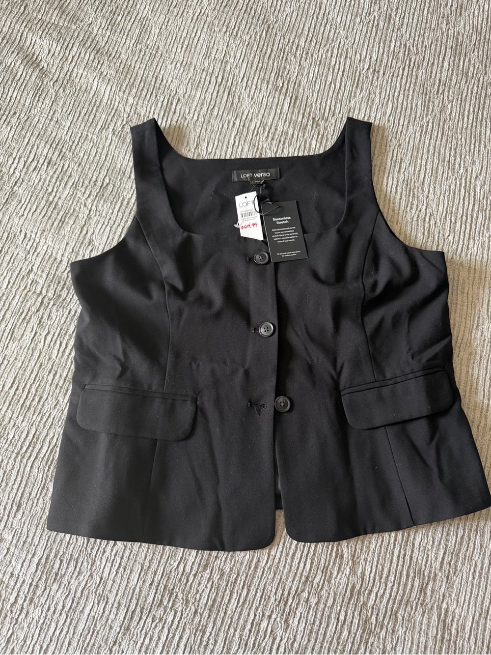 LOFT versa Black Buttoned Seasonless Vest